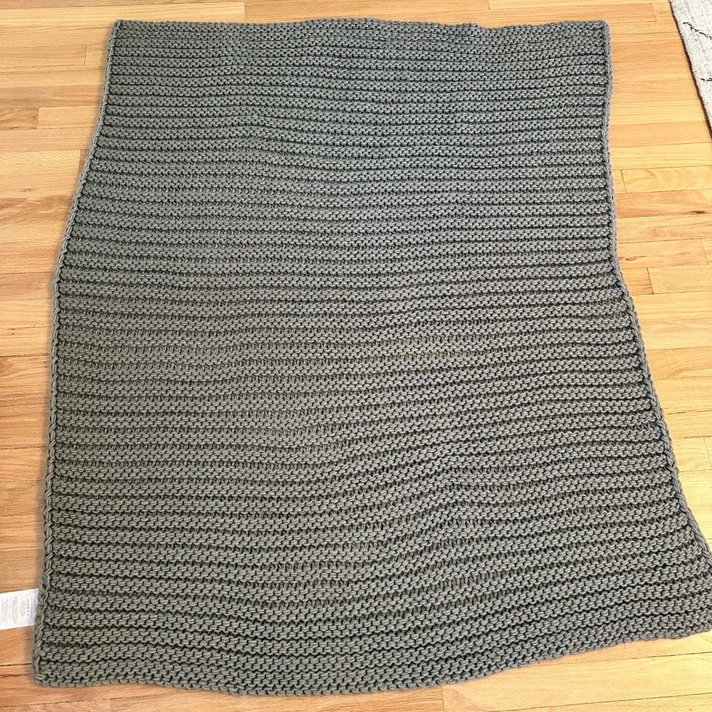 West Elm Grey Acrylic Throw Blanket